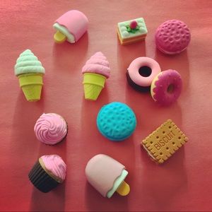 Cute pastry erasers bundles or whole set purchase